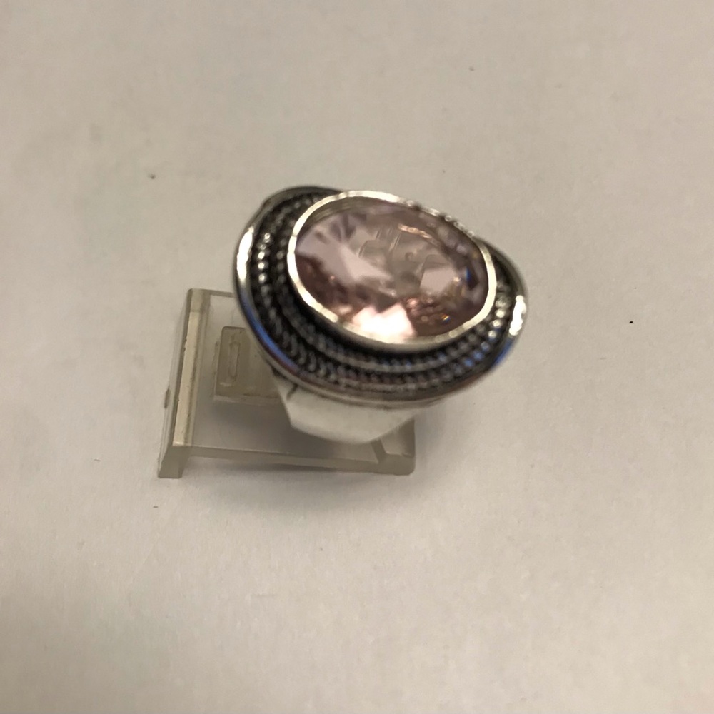 Kunzite Stamped 925 Sterling Silver Ring